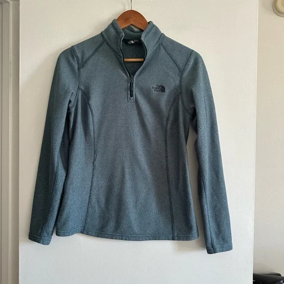 The North Face Light Blue Quarter Zip Long Sleeve Pullover Size Small EUC - Picture 1 of 7